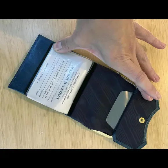 Vintage Princess Gardner Leather Navy Studded Wallet With Gold Kiss Lock - Picture 5 of 5